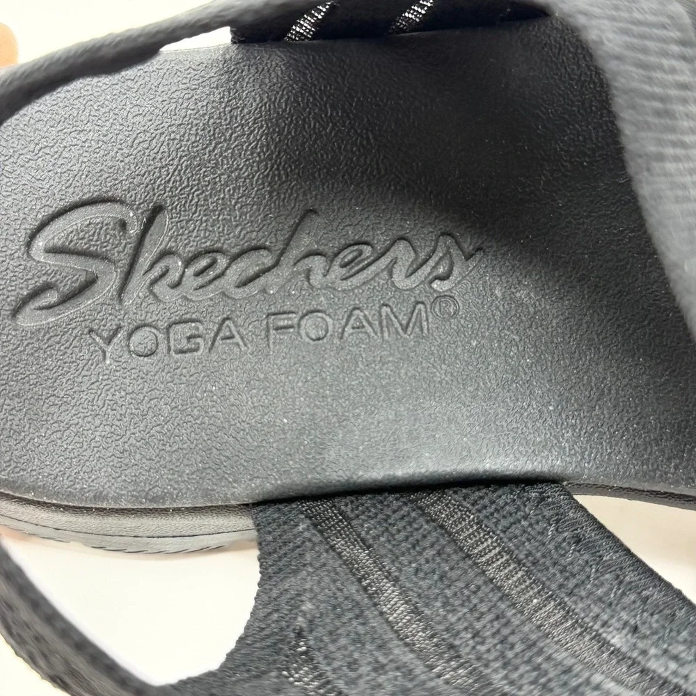 Skechers Cali Flex Appeal Women's 9 Black Yoga Foam Dual-Lite Slingback Sandals